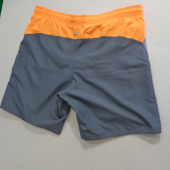 Nike Men's Gray Orange Mesh Lining Drawstring Waistband Swim Trunks Shorts Sz L - Picture 2 of 9